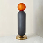 Lampe de table en verre — Composition colorée — Modèle C (Gris Fumé & Orange) : D 5.9″ x H 20.9″ / Prise EU