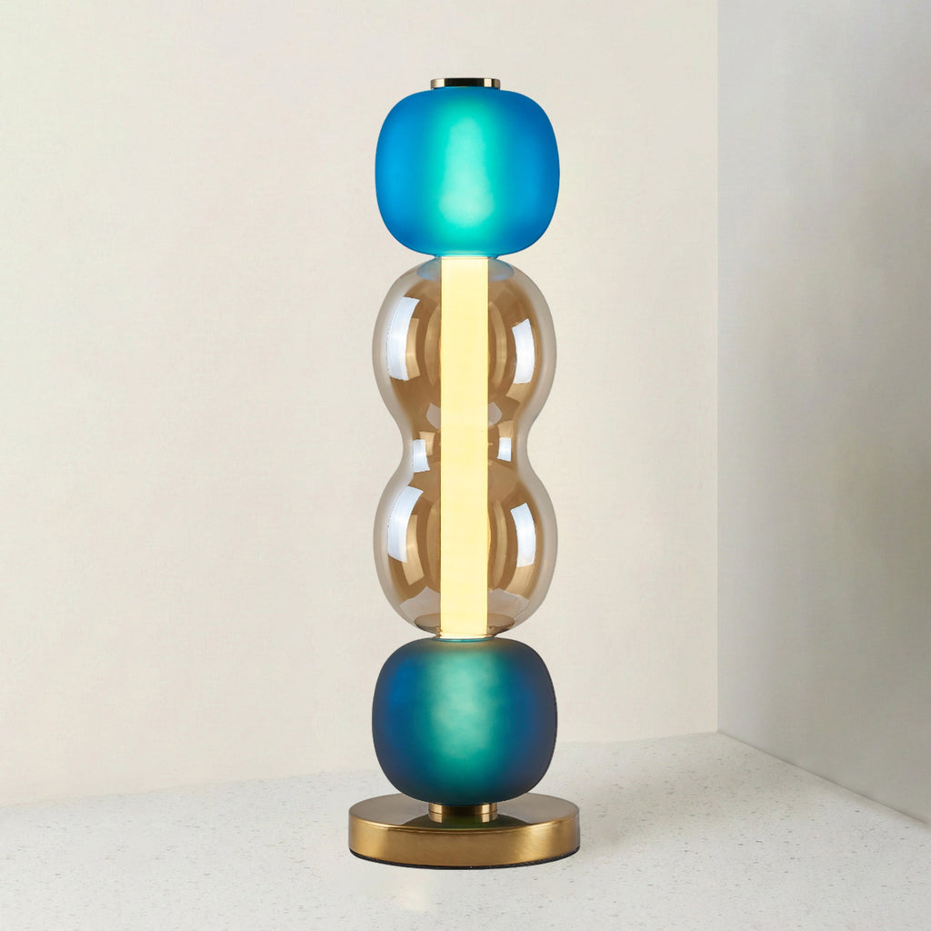 Lampe de table en verre — Composition colorée — vue 1