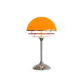 Lampe de table rétro — Chrome et dôme — Chrome & Orange