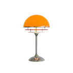 Lampe de table rétro — Chrome et dôme — Chrome & Orange
