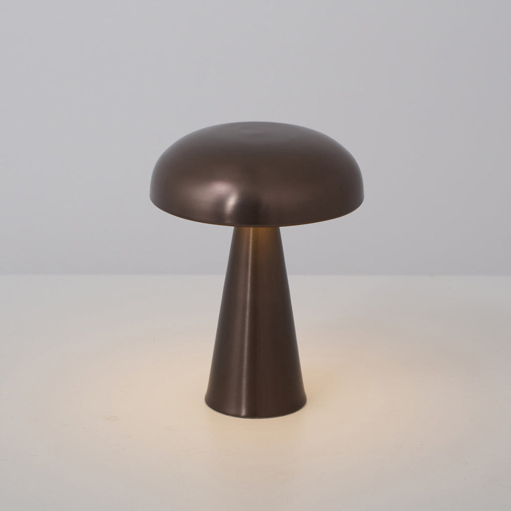 Lampe de table tactile — Silhouette compacte — D 6.1″ x H 8.3″ / D 15.6 cm x H 21 cm / Brun Cuivré