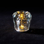 Lampe de table diamant — Modèle B : D 3.2″ x H 3.5″ / D 8.2 cm x H 9 cm / Transparent / Chargeur USB