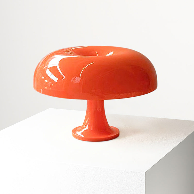 Lampe de table colorée — Forme circulaire — D 12.6″ x H 8.5″ / D 32cm x H 21.5cm / Orange / Prise EU