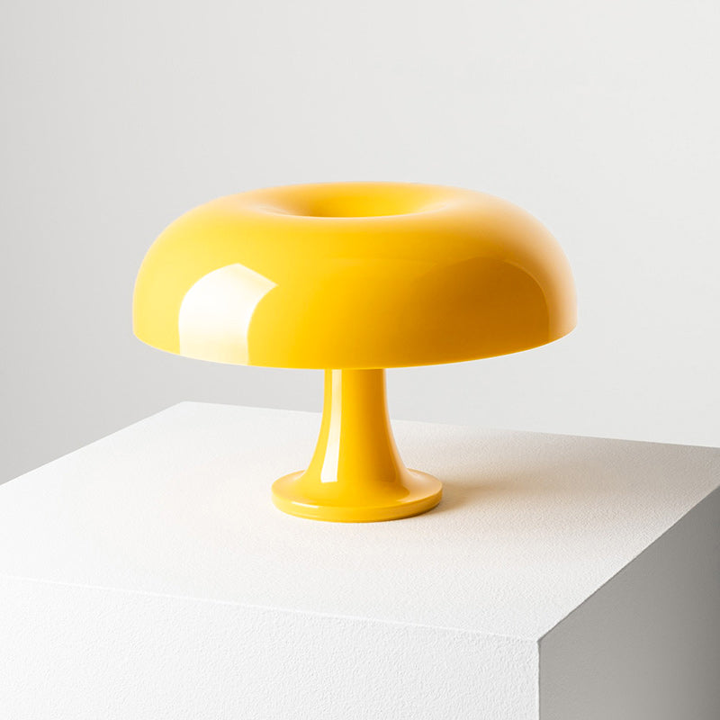 Lampe de table colorée — Forme circulaire — D 12.6″ x H 8.5″ / D 32cm x H 21.5cm / Jaune / Prise EU
