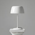Lampe de table rétro — Abat-jour coloré — D 10.4″ x H 16.1″ / D 26.5cm x H 41cm / Blanc / Prise EU