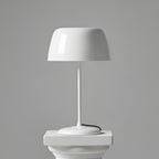 Lampe de table rétro — Abat-jour coloré — D 10.4″ x H 16.1″ / D 26.5cm x H 41cm / Blanc / Prise EU
