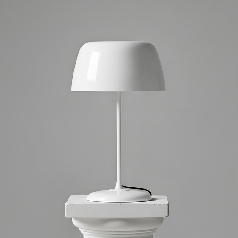 Lampe de table rétro — Abat-jour coloré — D 10.4″ x H 16.1″ / D 26.5cm x H 41cm / Blanc / Prise EU