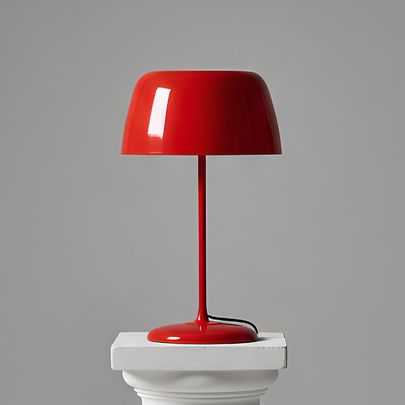 Lampe de table rétro — Abat-jour coloré — D 10.4″ x H 16.1″ / D 26.5cm x H 41cm / Rouge / Prise EU