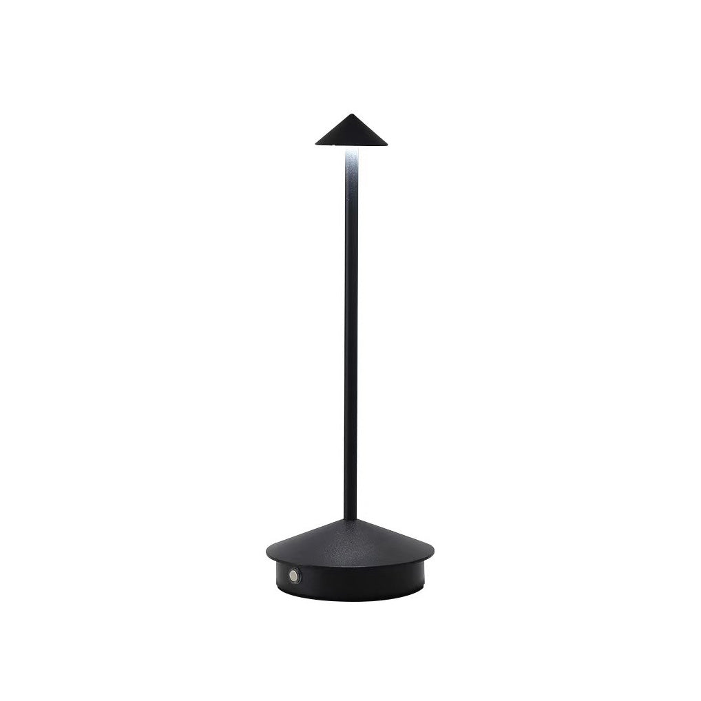 Lampe rechargeable — Ligne élancée — D 4.1″ x H 11.4″ / D 10.5 cm x H 29 cm / Noir / Tactile