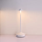 Lampe rechargeable — Ligne élancée — D 4.1″ x H 11.4″ / D 10.5 cm x H 29 cm / Blanc / Tactile