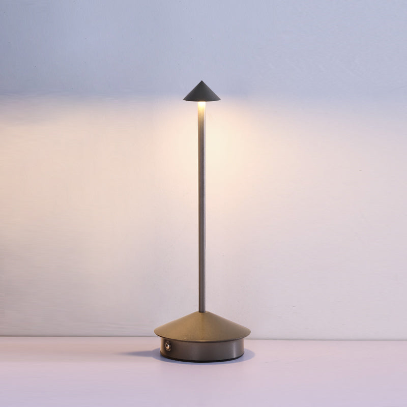 Lampe rechargeable — Ligne élancée — D 4.1″ x H 11.4″ / D 10.5 cm x H 29 cm / Gris / Tactile