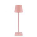 Lampe rechargeable — Abat-jour évasé — D 3.9″ x H 15″ / D 10cm x H 38cm / Rose / Tactile