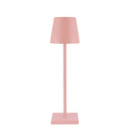 Lampe rechargeable — Abat-jour évasé — D 3.9″ x H 15″ / D 10cm x H 38cm / Rose / Tactile