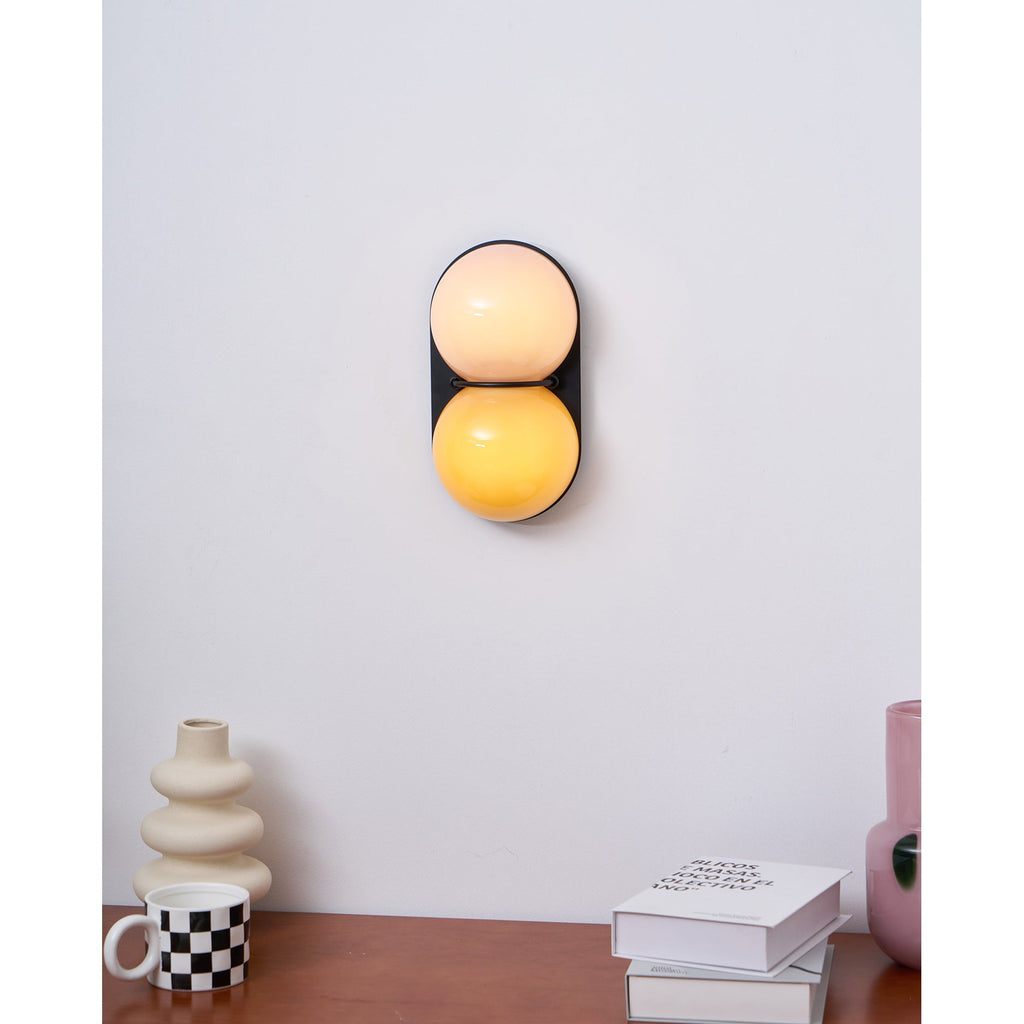 Applique double globe colorée — vue 1