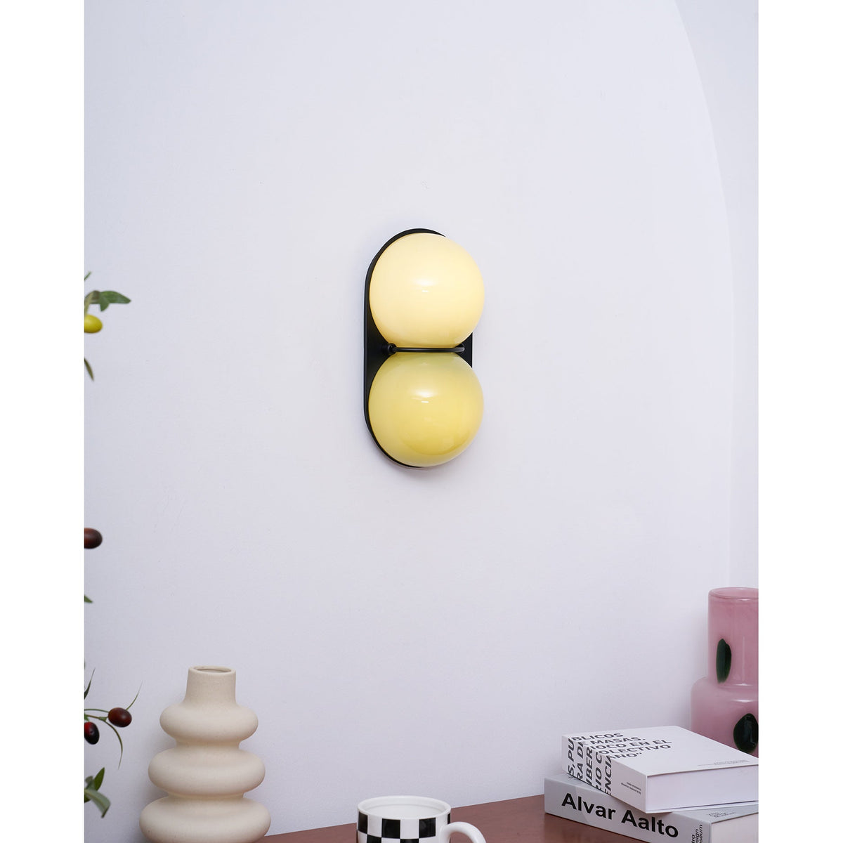 Applique double globe colorée — vue 2