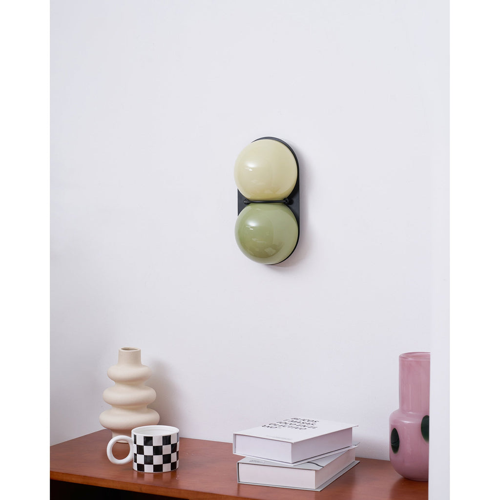 Applique double globe colorée — vue 3