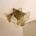 Plafonnier en verre — Ambre ou gris fumé — Ambre