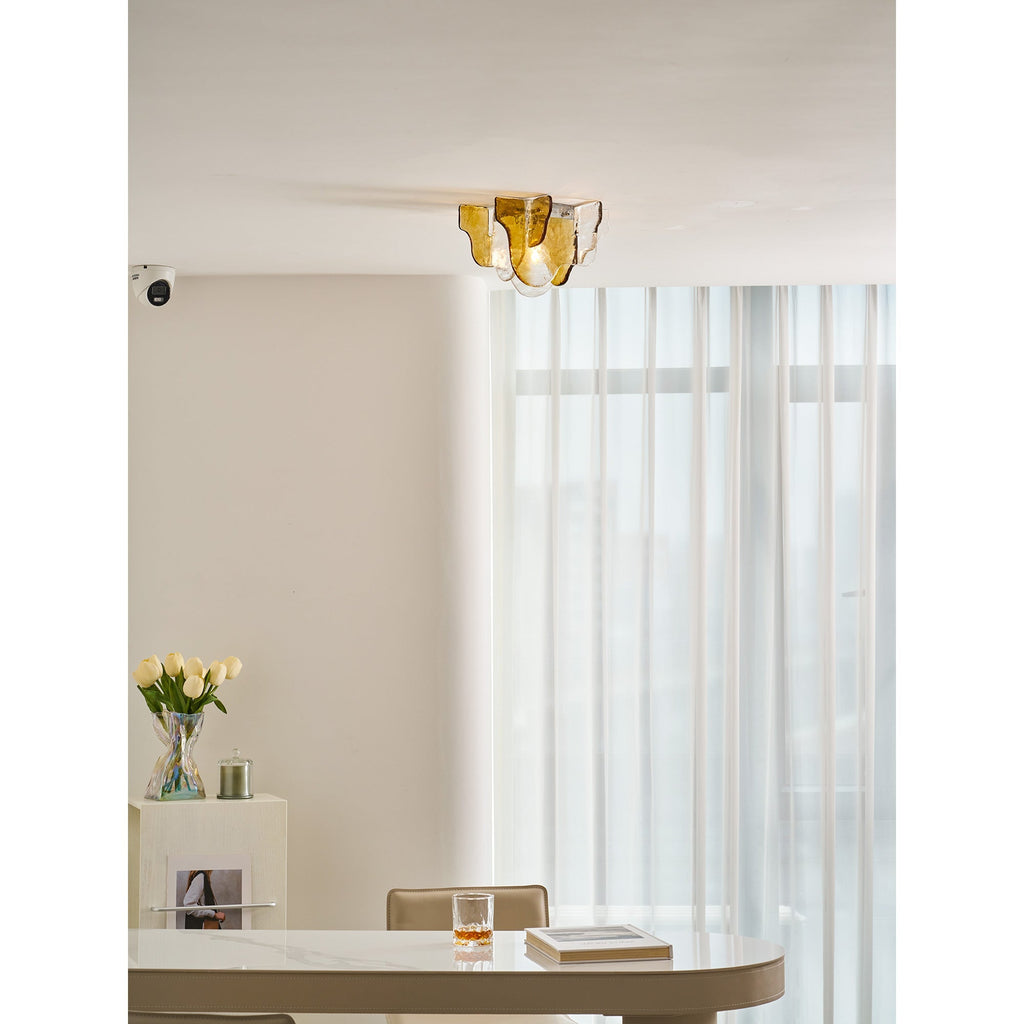 Plafonnier en verre — Ambre ou gris fumé — vue 3