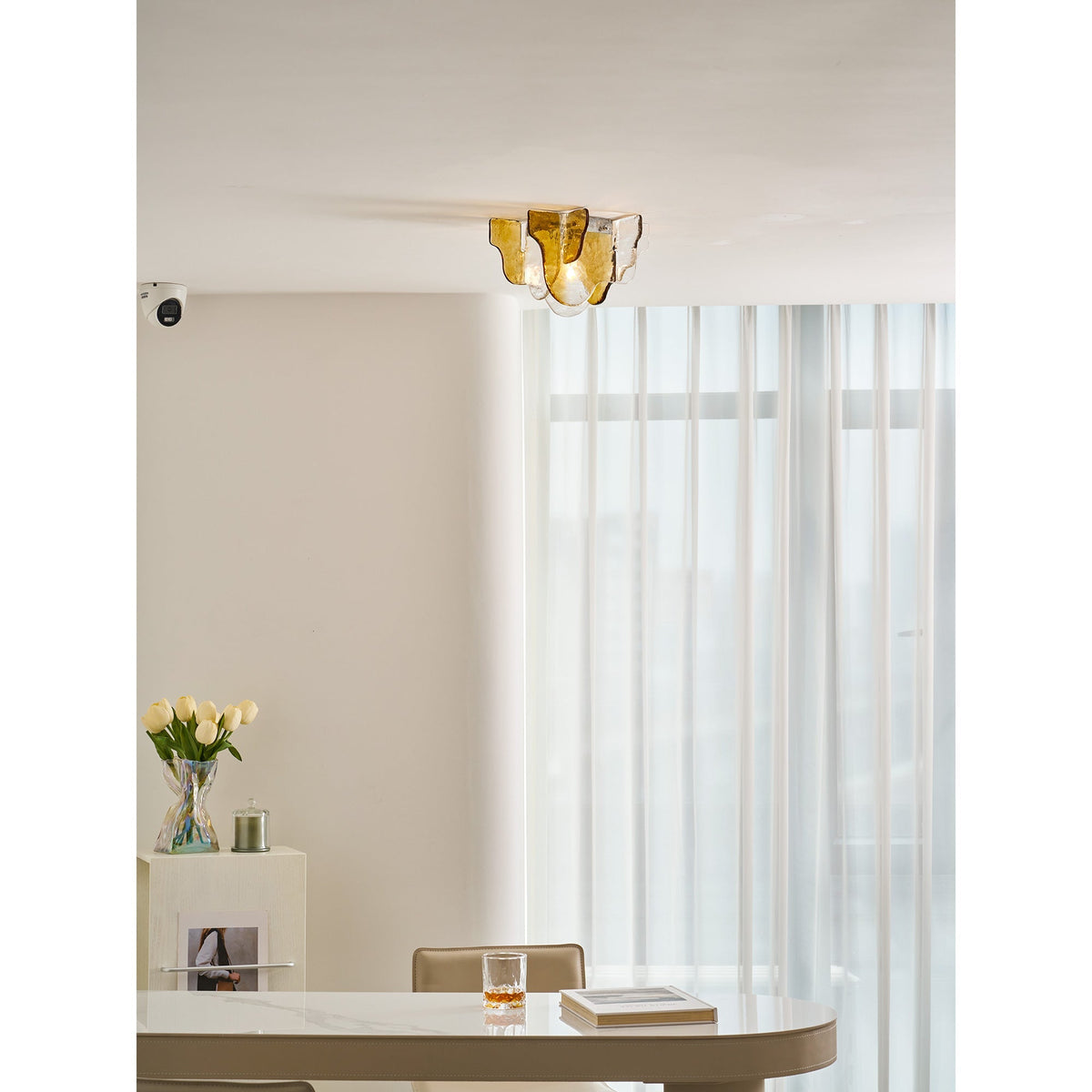 Plafonnier en verre — Ambre ou gris fumé — vue 3