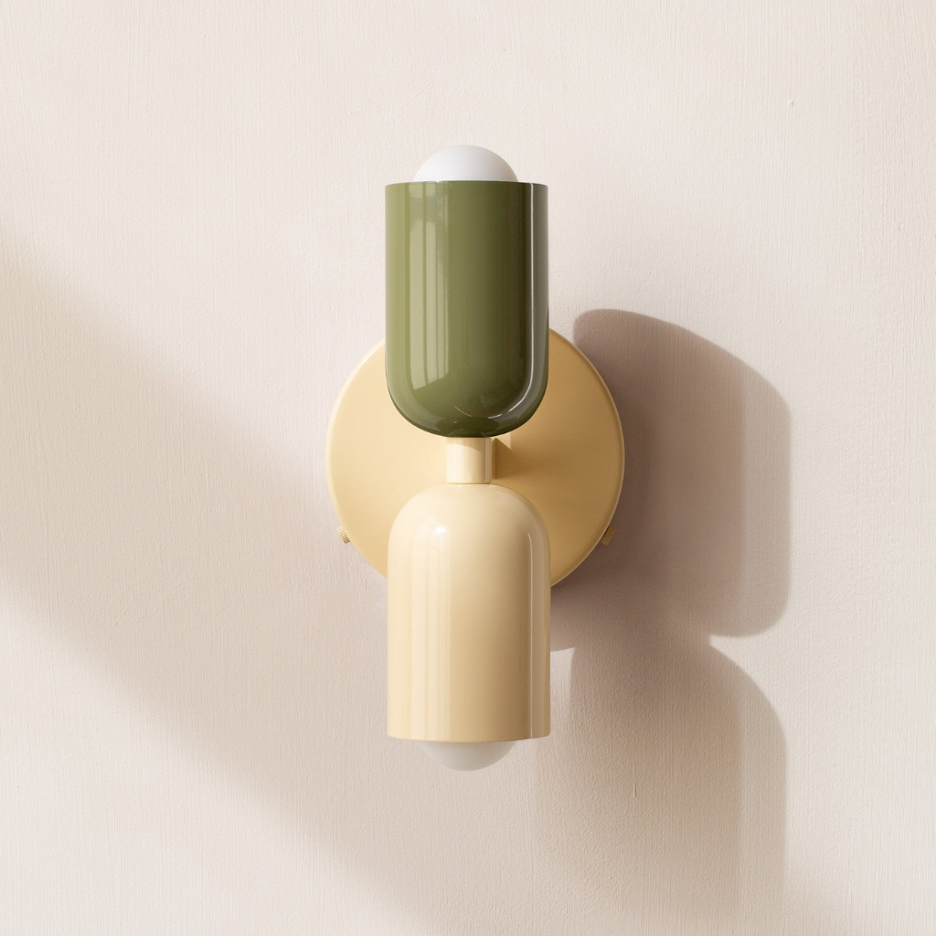 Applique cylindrique — Palette de couleurs — Vert / Blanc / Beige