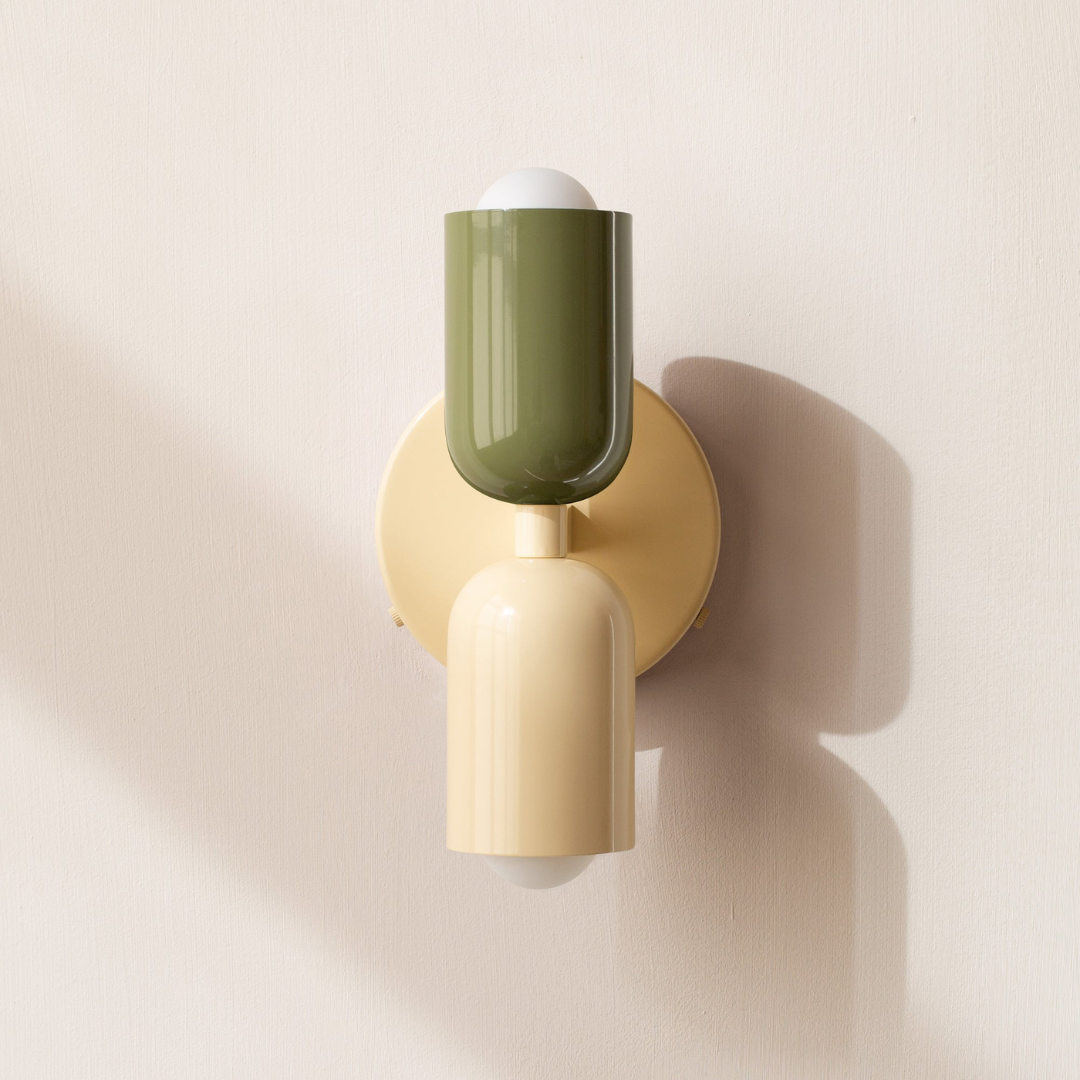 Applique cylindrique — Palette de couleurs — Vert / Blanc / Beige
