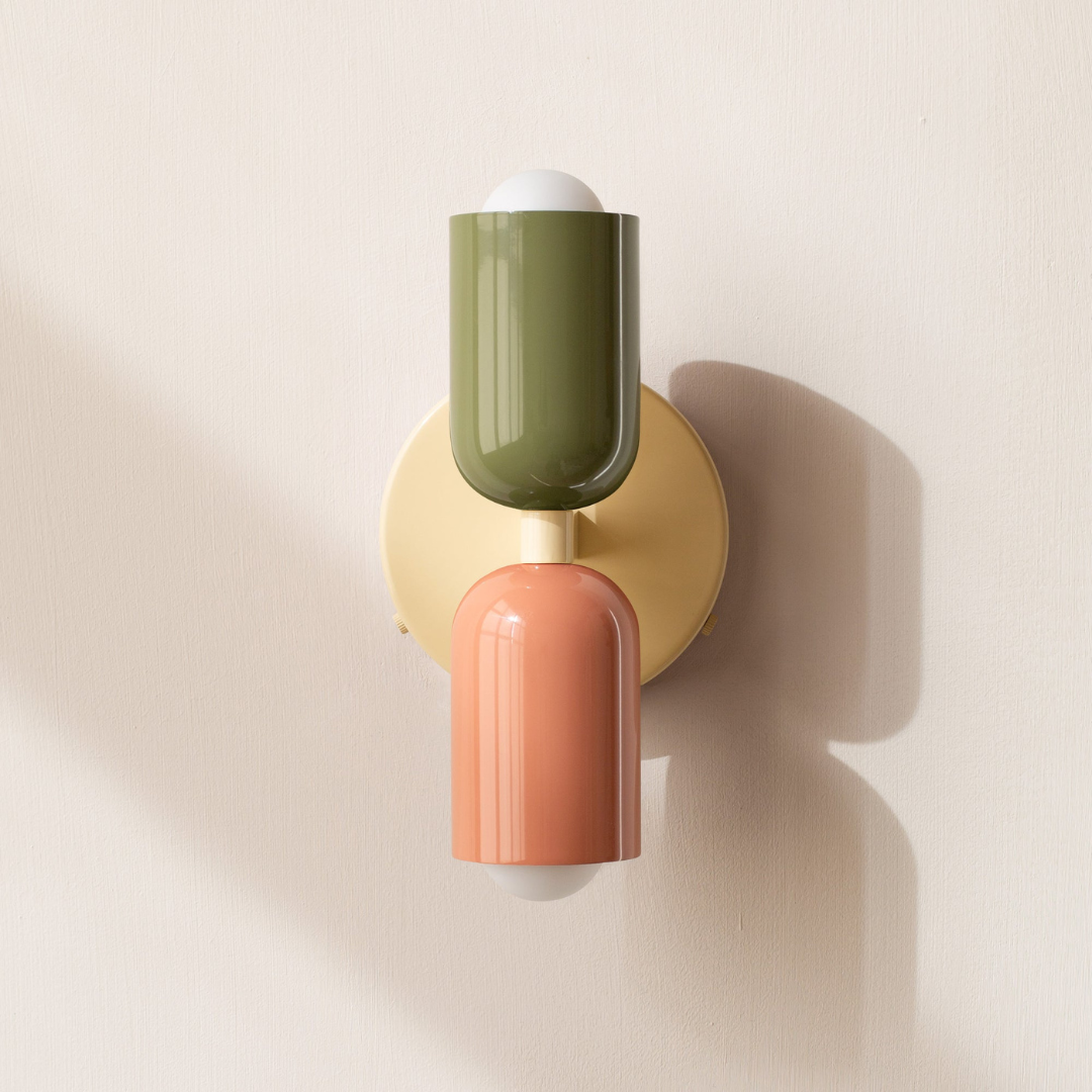 Applique cylindrique — Palette de couleurs — Vert / Saumon / Beige