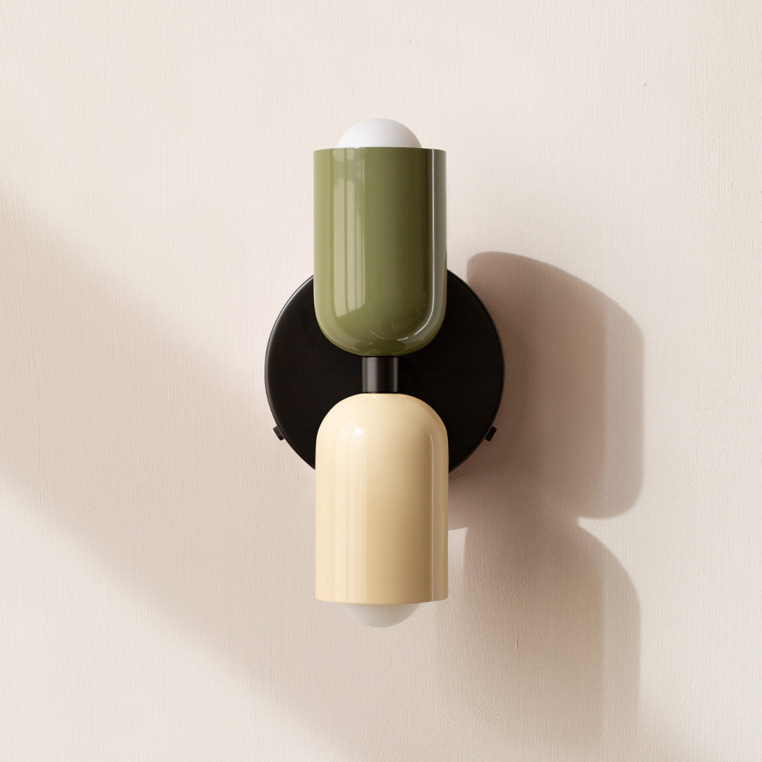 Applique cylindrique — Palette de couleurs — Vert / Blanc / Noir
