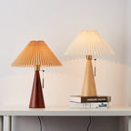 Lampe de table — Bois et tissu plissé — vue 3