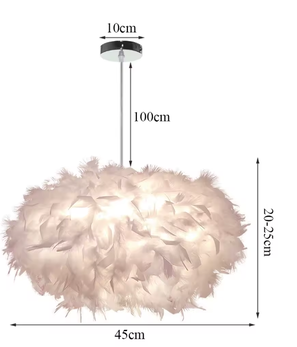 Suspension blanche à plumes — 23 ou 45 cm