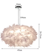 Suspension blanche à plumes — 23 ou 45 cm