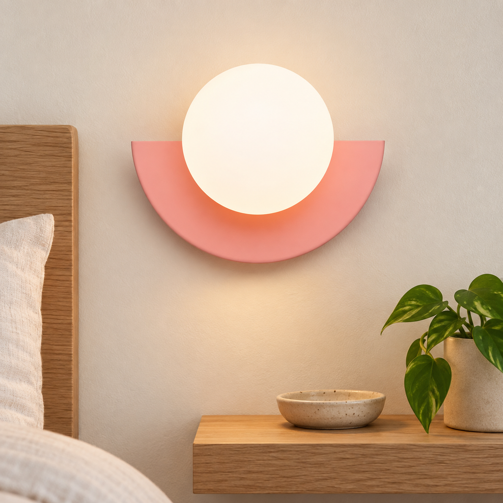 Cléovina | Applique Murale Moderne – Style Coloré et Ambiance Raffinée — rose — mise en scène générée 1