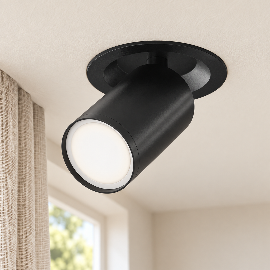 Sélène | Spot orientable semi-encastré — noir — mise en scène générée 4