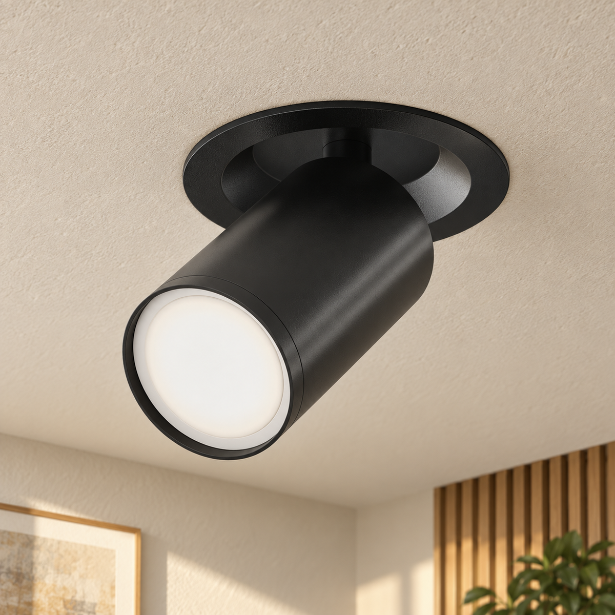 Sélène | Spot orientable semi-encastré — noir — mise en scène générée 5