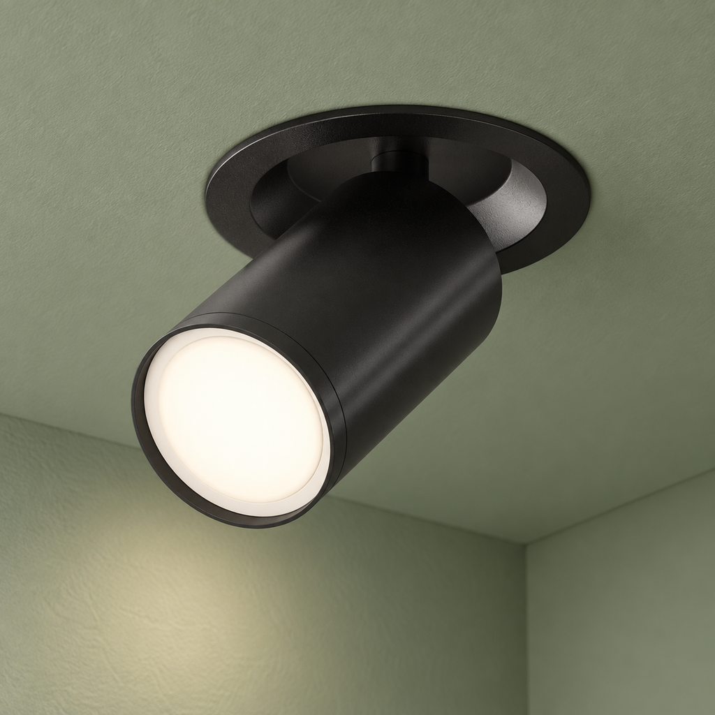 Sélène | Spot orientable semi-encastré — noir — mise en scène générée 2