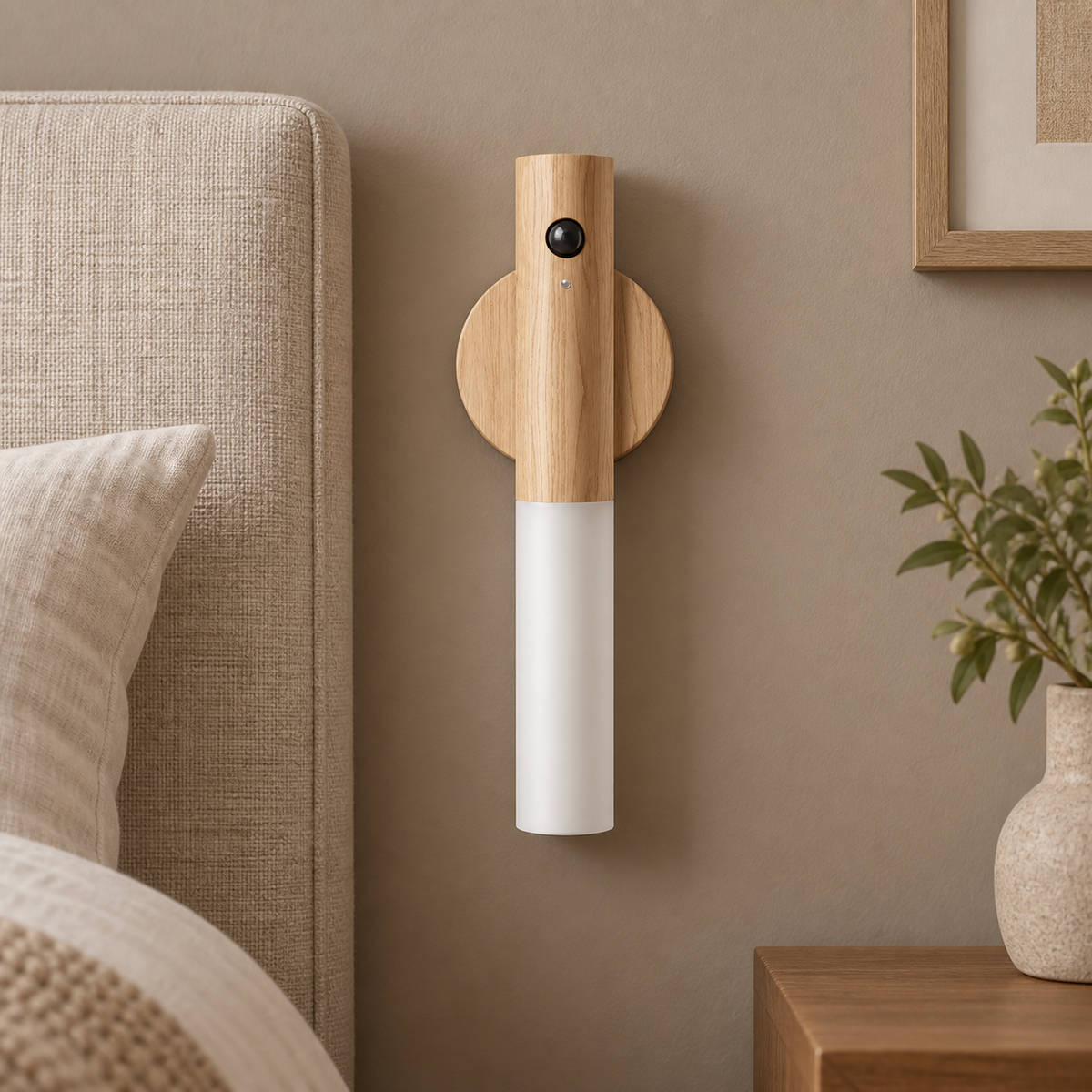 Applique Murale Magnétique LED Rechargeable — Clair — lampe éteinte — mise en scène générée 3