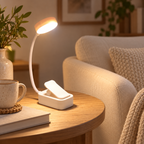 Liseo Mini | Lampe de lecture LED à pince — blanc — mise en scène générée 4