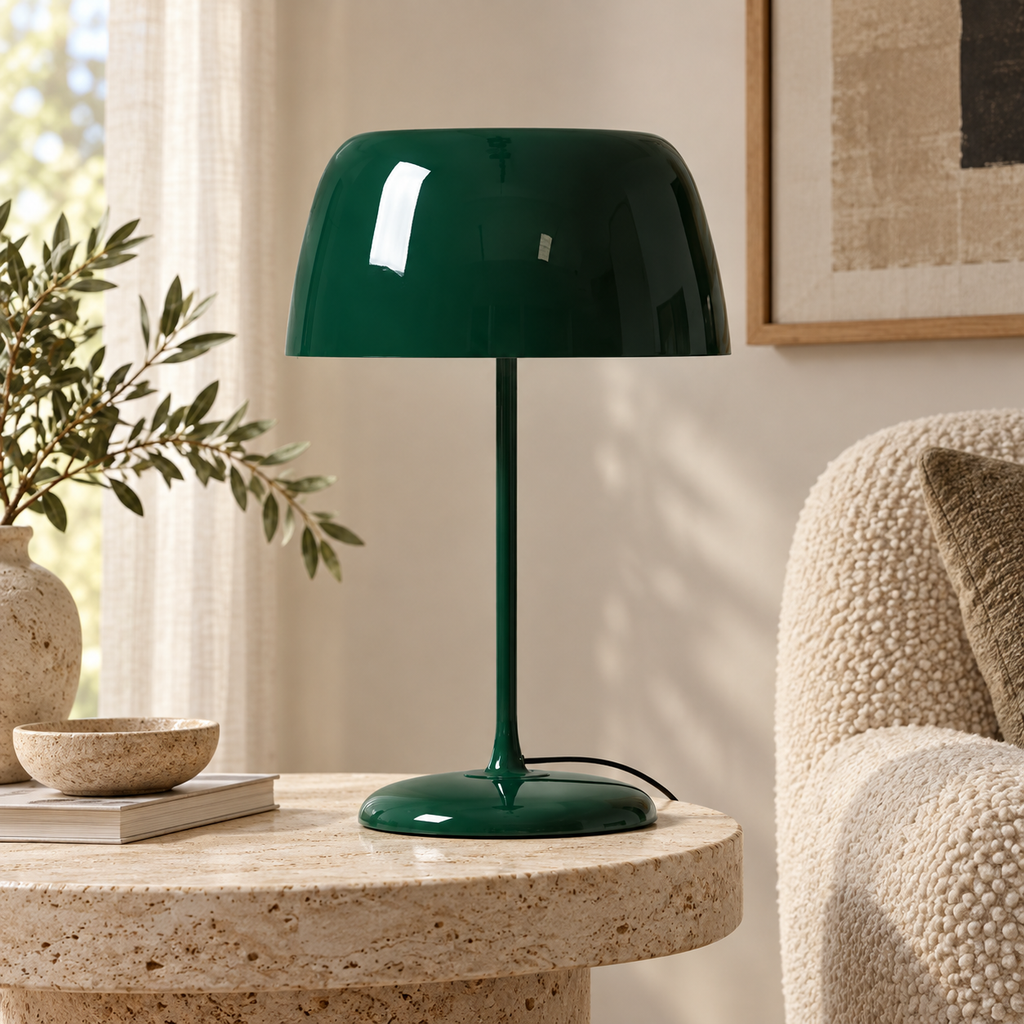 Lampe de table rétro — vert — mise en scène générée 10