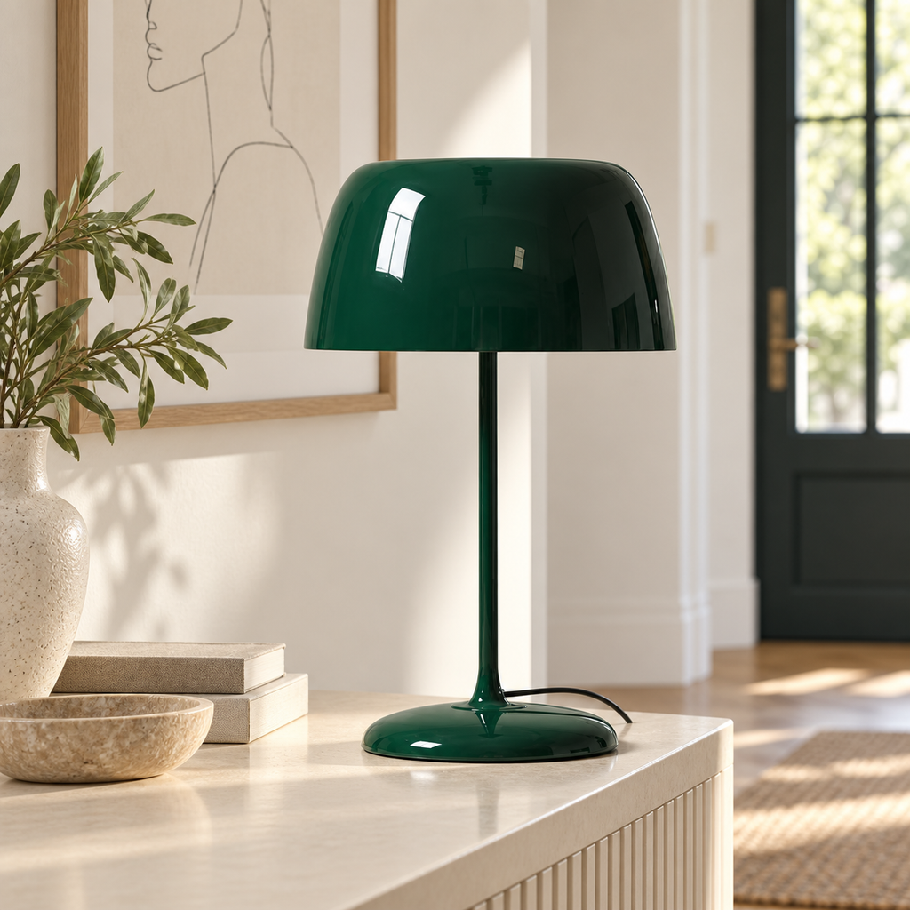 Lampe de table rétro — vert — mise en scène générée 12
