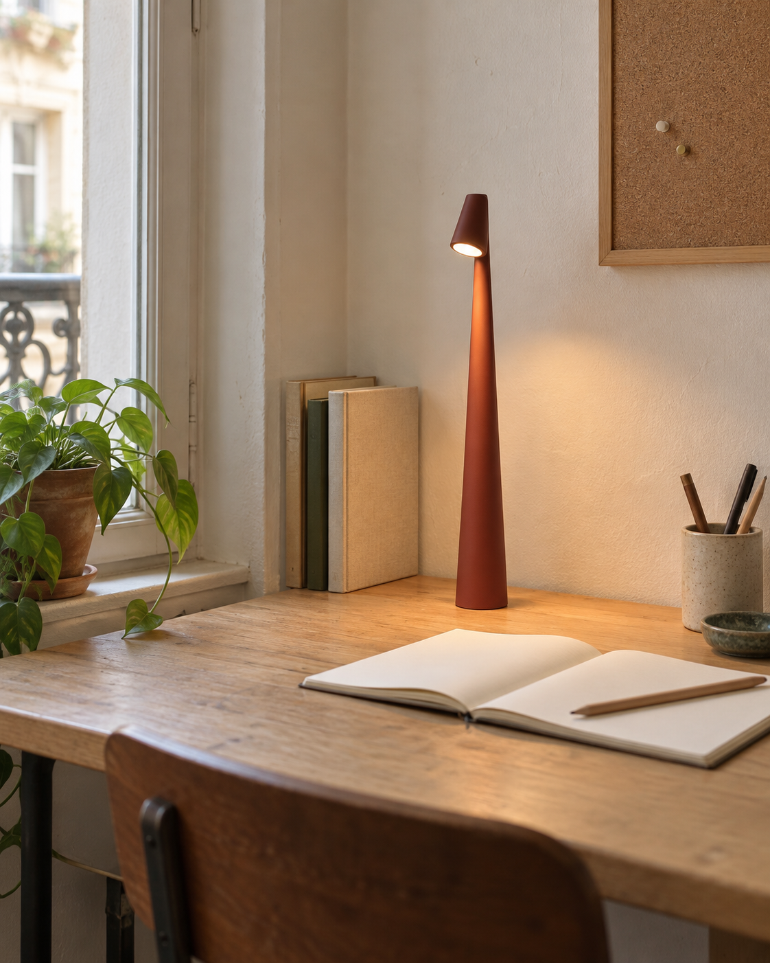 Mise en scène illustrative d’un luminaire.