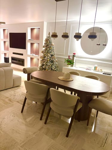 Photo publiée avec l’avis chez Maison Valois — Tavélia — Suspension en travertin et bois — Béatrice A. (1)