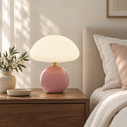 Lampe champignon Palette de couleurs — Rose — mise en scène générée : chambre