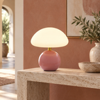 Lampe champignon Palette de couleurs — Rose — mise en scène générée : console