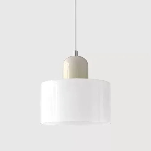 Suspension cylindrique — Blanc / Blanc cassé.