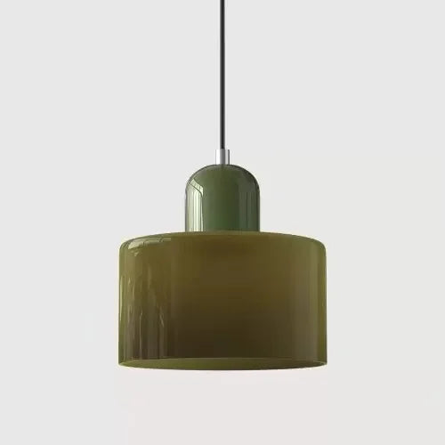 Suspension cylindrique — Vert olive / Vert olive.