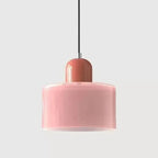 Suspension cylindrique — Rose / Corail.