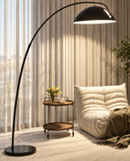 Lampe à arc dôme noir et blanc — coin lecture — visuel amélioré à partir des photos du fournisseur