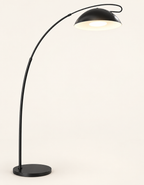 Lampe à arc dôme noir et blanc — vue studio — visuel amélioré à partir des photos du fournisseur