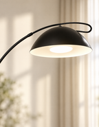 Lampe à arc dôme noir et blanc — détail de l’abat-jour — visuel amélioré à partir des photos du fournisseur