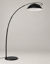 Lampe à arc dôme noir et blanc — vue studio éteinte — visuel amélioré à partir des photos du fournisseur