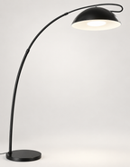 Lampe à arc dôme noir et blanc — silhouette en studio — visuel amélioré à partir des photos du fournisseur